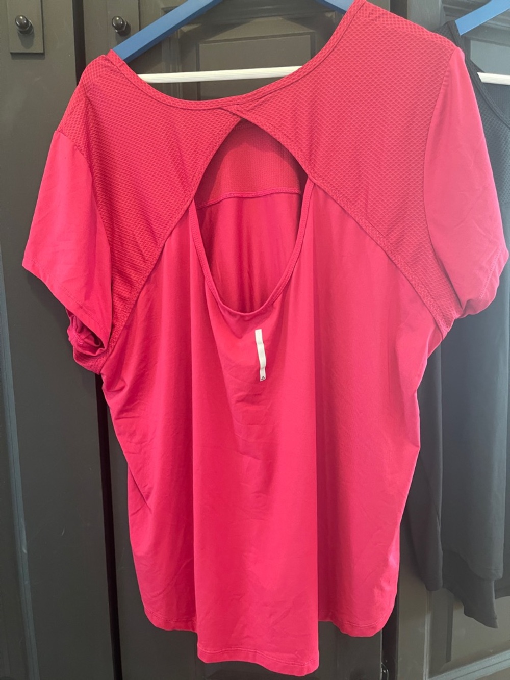 Reebok Short-Sleeve Scoop Neck Tops in Hot Pink and Black - Picture 4 of 12